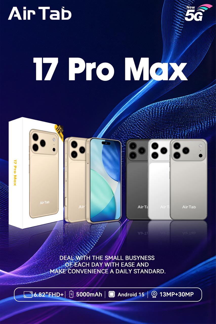 AirTab 17 Pro Max - هاتف 5G بذاكرة 24GB وتخزين 1TB
